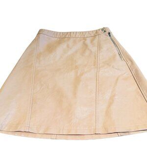 Zara pale pink faux leather mini skirt size xs